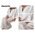 thumbnail image 4 of CHUANK Robe Maxi Ample à Manches Longues en Coton et Lin pour Femmes, Grande Taille, Unie, Boutonnée, 4 of 4