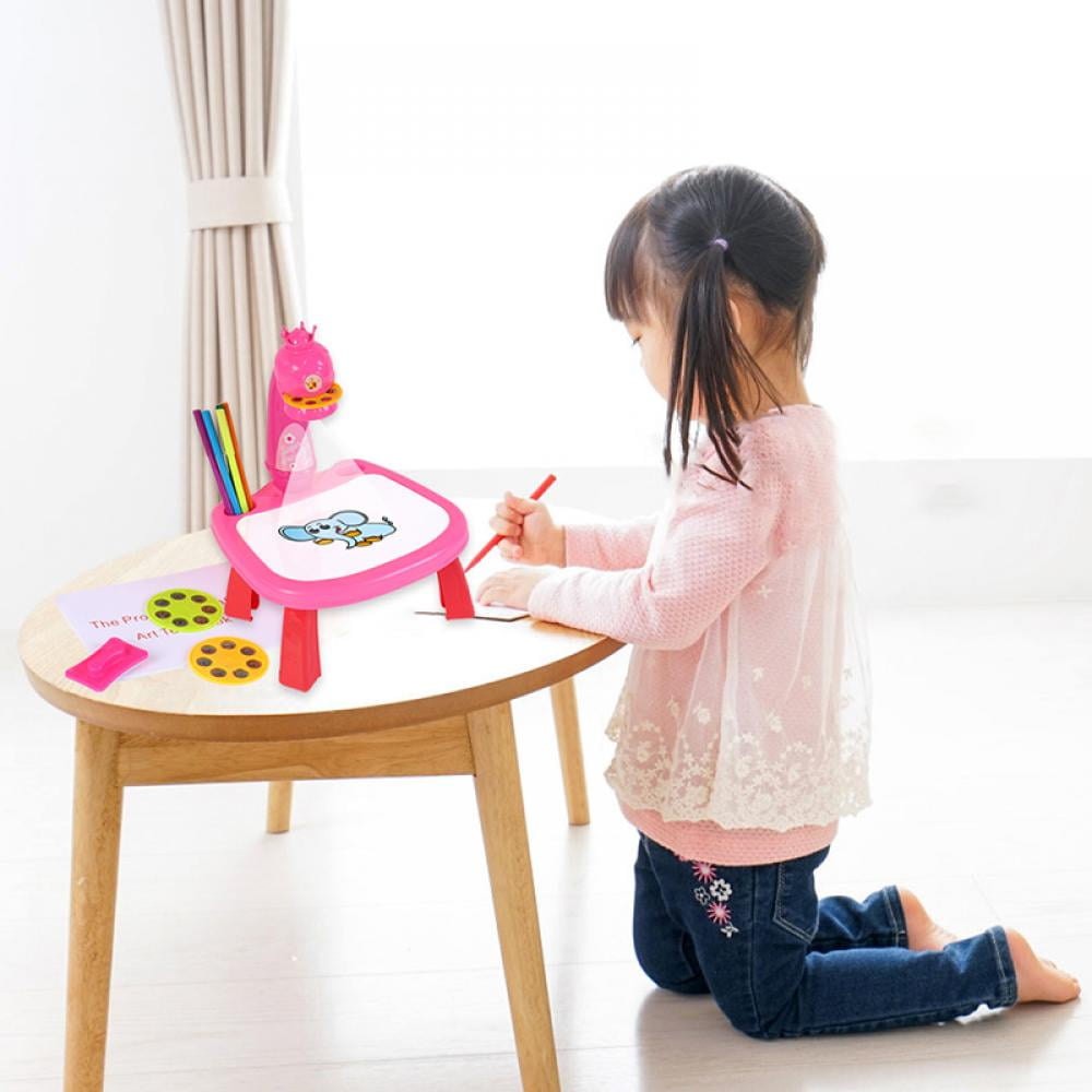 Leonard Mountain Kids Projection Painting Activity Table and Chair Set, Bright Colors