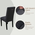 thumbnail image 4 of Keyroal Solid Color Stretch Dining Chair Covers, 4‑Pack Elastic Spandex Slipcovers, Removable Washable Wrinkle‑Resistant Chair Seat Protectors for Dining Room, Kitchen, Wedding, Hotel & Party(Grey), 4 of 8