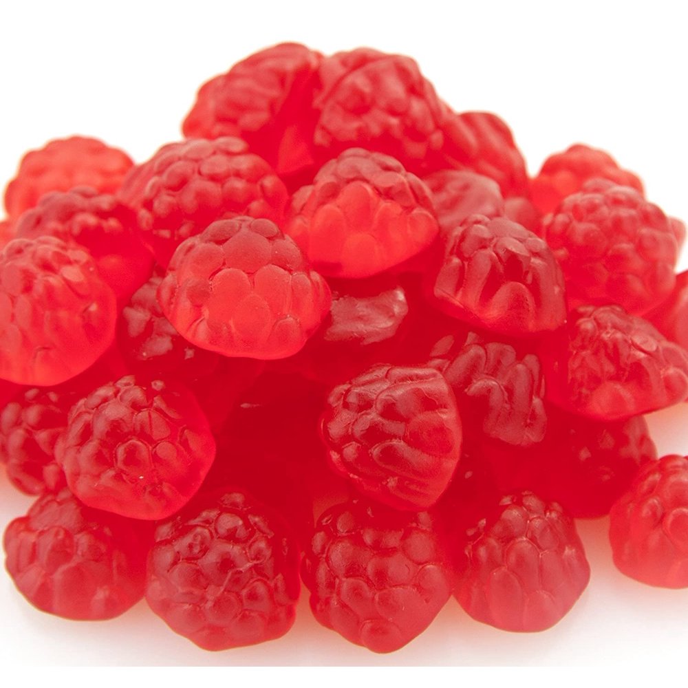 Bulk Gummi Red Raspberries Candy, 1.2 Lb. Bag (Pack of 4)