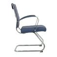 thumbnail image 6 of LeisureMod Office Chair Upholstered Leather Computer Chair with Stainless Steel Frame Benmar Series in Navy Blue, 6 of 12