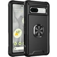 thumbnail image 1 of SaniMore for Google Pixel 7A Multi-Functional Case, 3-Layer Protection Magnetic Cover Support Car Mount & 360° Rotatable Metal Ring Kickstand Full Body Shockproof Protective Shell, Black, 1 of 7