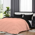 thumbnail image 4 of DNG Creations 1 Piece Reversible Diamond Pattern Comforter Solid - 100% Egyptian Cotton, 800 TC ( Oversized King - Size ) All-Season 550 GSM ( Peach/Black Colour ), 4 of 7