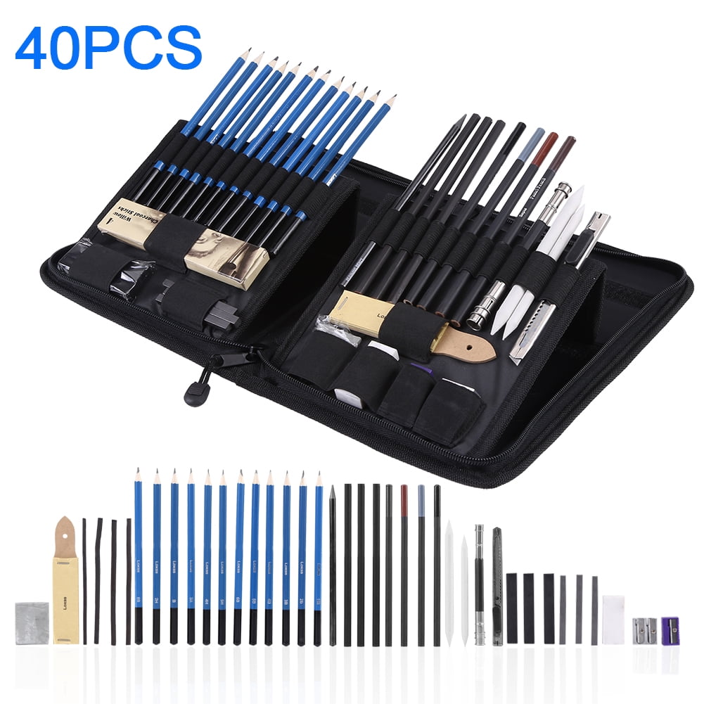 40pcs professional sketching drawing pencils kit set art supplies students painting tool drawing supplies sketching pencils set