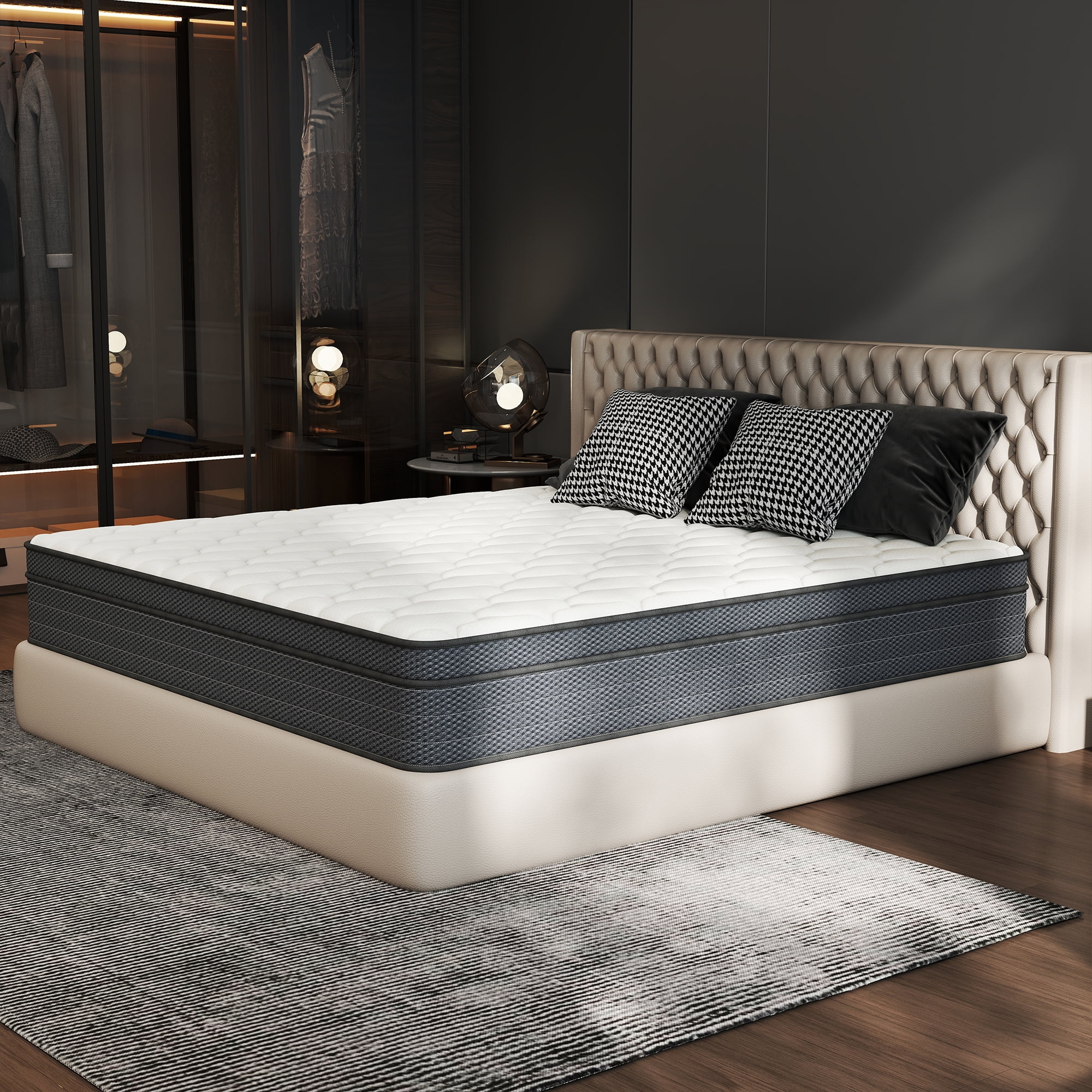 CICIMLU King Mattress 12 inch Hybrid Gel Memory Foam & Pocket Innerspring, Pressure-Relief, Medium Firm Mattress