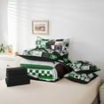 thumbnail image 6 of Manfei Baseball Sports Bedding Comforter Set 7 Pieces,Ball Game Lover Full Bedding Set,Green Geometric Plaid Fitted Sheet Flat Sheet For Boys Teens,Luxury Bedroom Decor Reversible, 6 of 8