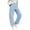 Blue, variant on Womens Elastic Buttons High Waisted Striped Palazzo Pants Straight Leg Pant Trousers with Pockets, Womens Pants Petite Short Length