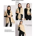 thumbnail image 4 of Women Scarf Pashmina Shawls and Wraps for Evening Dresses , Winter Fashion Soft Warm Long Large Scarves , Lightweight Silk Solid Colors Capes for Ladies Beige, 4 of 7