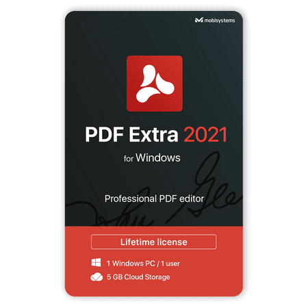 PDF Extra 2021 - Professional PDF Editor - Edit, Protect, Annotate, Fill and Sign PDFs - 1 Windows PC/ 1 User / Lifetime Licensе