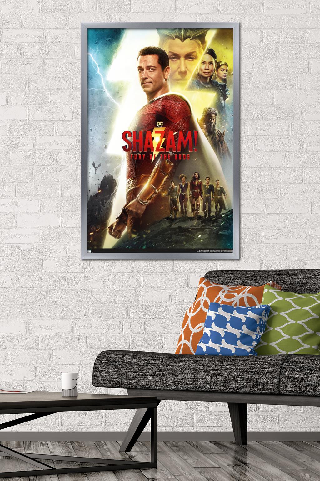 DC Comics Movie Shazam! Fury of the Gods - One Sheet Wall Poster, 22.375" x 34" Framed