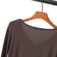 thumbnail image 4 of MHFRRA Camiseta de Manga Larga, Holgada, Informal, Básica, Cómoda y Suave, con Cuello Redondo para Uso Diario. Café, 4 of 7
