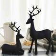 thumbnail image 6 of Reindeer Christmas Decor - 2 Pcs Resin Elk Figurines for Home, Office, or Tabletop, Gold or Black Deer Statues for Festive Holiday Decorations and Gifts, 6 of 9