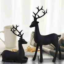 Christmas Reindeer Table Ornaments Christmas Decoration Indoor Decoración De Navidad Para Sala Decoracion Navideña Interior Christmas Decorations for Home Indoor Outdoor Resin,2PCS ,Black