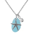 thumbnail image 2 of YYKihy Blue Wind Sea Glass Necklace Wire Beach Necklace Pearl Jewelry, 2 of 4