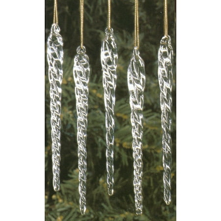 Club Pack Of 72 Ice Palace Clear Twisted Glass Icicle Christmas Club Pack of 72 Ice Palace Clear Twisted Glass Icicle Christmas Ornaments 5.25