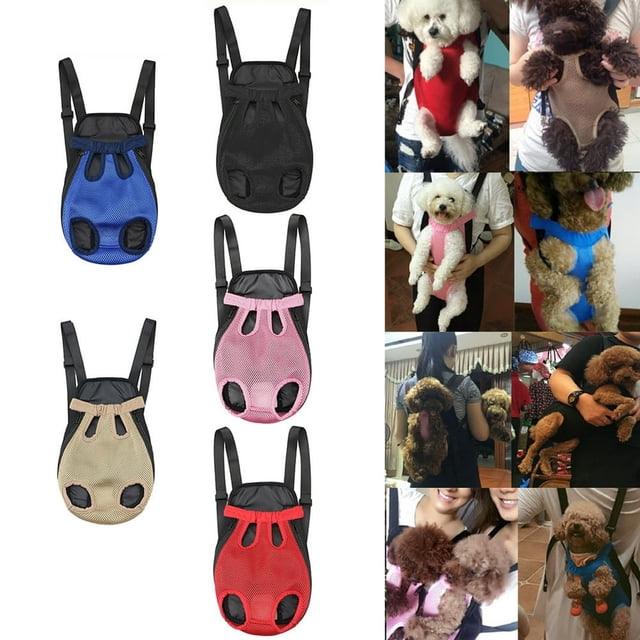 HLONK Portable Backpack Pet Backpack Adjustable Front Dog Legs Tail Out Chest Travel Carrier