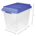 thumbnail image 6 of Hefty 32 Qt. Clear Plastic Storage Bin with Blue HI-Rise Lid, 6 Pack, 6 of 6