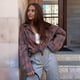 thumbnail image 5 of Camisas de Franela para Mujer, Blusa Informal de Algodón de Larga, Cuello Clásico con Botones, Blusas de Otoño 2025. Color Naranja M, 5 of 8