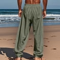 thumbnail image 4 of Szhihuiw Mens Casual Pants Lightweight Elastic Waist Wide Leg Trousers with Pockets Plus Size Fashion, 4 of 6