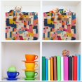 thumbnail image 6 of Yayeee 2 Pack Canvas Storage Basket with Handles for Shelves Fabric Bins Closet Organizer, Art Geometric, 6 of 8