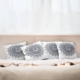 thumbnail image 7 of Ambesonne White Throw Pillow Cover 4 Pack, Vintage Tribal Mandala, 20", Grey, 7 of 7
