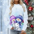 thumbnail image 1 of Chandail en Molleton de Noël pour Femmes 2023 Manches Longues Décontracté Impression de Noël Col Rond Chandail Tunique en Liquidation, 1 of 6