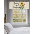 thumbnail image 3 of Yellow Sunflower Curtain Valances for Windows, Butterfly Sunshine Farmhouse Beige Kitchen Valance Window Treatment, Light Filtering Block Curtains for Bathroom/Bedroom/Living Room 60'' x 18'', 3 of 9