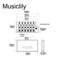 thumbnail image 2 of Musiclily Ultra 56mm(2-7/32 inch) American Vintage Style 6-Screw ST Tremolo Bridge with Modern Brass Saddles 42mm Solid Brass Block Push-In Arm for Strat Style Electric Guitar, Chrome, 2 of 5