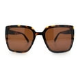thumbnail image 5 of Womens Rectangle Inset Lens Minimalist Fashion Plastic Sunglasses Tortoise - Brown, 5 of 8