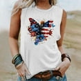 thumbnail image 2 of VerPetridure American Flag Print Tank Tops Women USA Stars Stripes Patriotic T Shirt Summer Loose Vest Tees, 2 of 4