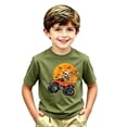 thumbnail image 2 of WERYOUNG Toddler Kids Halloween Shirt Boys Skeleton Pumpkin Print Short Sleeve Crewneck T Shirt Loose Fit Fashionable Tees Versatile Top 2-3 Years, 2 of 3