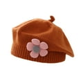 thumbnail image 3 of Sentuca Toddler Baby Girls Hats Cute Flower Beret Hats Comfortable Soft Knit Beanies, 3 of 3