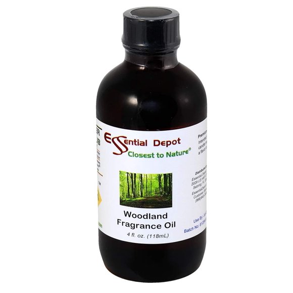 Woodland Fragrance Oil - 4 oz - Supplied in 4 oz. Amber Glass Bottle with Black Phenolic Cone Lined and Safety Sealed Cap