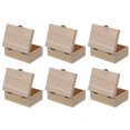 thumbnail image 4 of Box Wooden Boxes Wood Crafts Small Unfinished Hinged Lid Trinket Keepsake Centerpieces, 4 of 6