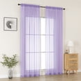 thumbnail image 6 of MKHILL 42x90 lavender Sheer Curtains 2 Panels Set, 90 Inch Long Light Filtering Voile Drapes for Living Room Bedroom High Windows, Rod Pocket Window Panels, Each 42" W x 90" L, 6 of 9