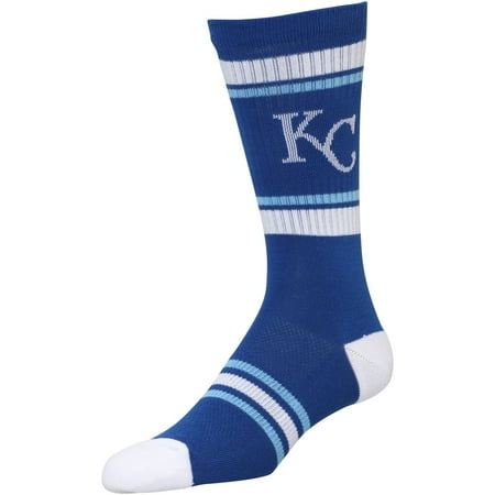 kansas city royals stripe crew socks - royal - l