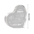 thumbnail image 4 of Heart Shaped Acrylic Keepsake 3.9x3.9 Inch Table Decor Block Gift for Mom Birthday Mother's Day Valentines Day Christmas and Sentimental Home Tabletop Desk Decor and Display, 4 of 7