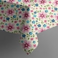 thumbnail image 5 of Lightgreen Daisy Flower Pink Blooms Pattern Square Tablecloth,Waterproof Square Table Cover,Wipeable Spillproof Washable Table Cover for Home Kitchen Party Decor 52"x52"(132x132cm), 5 of 6