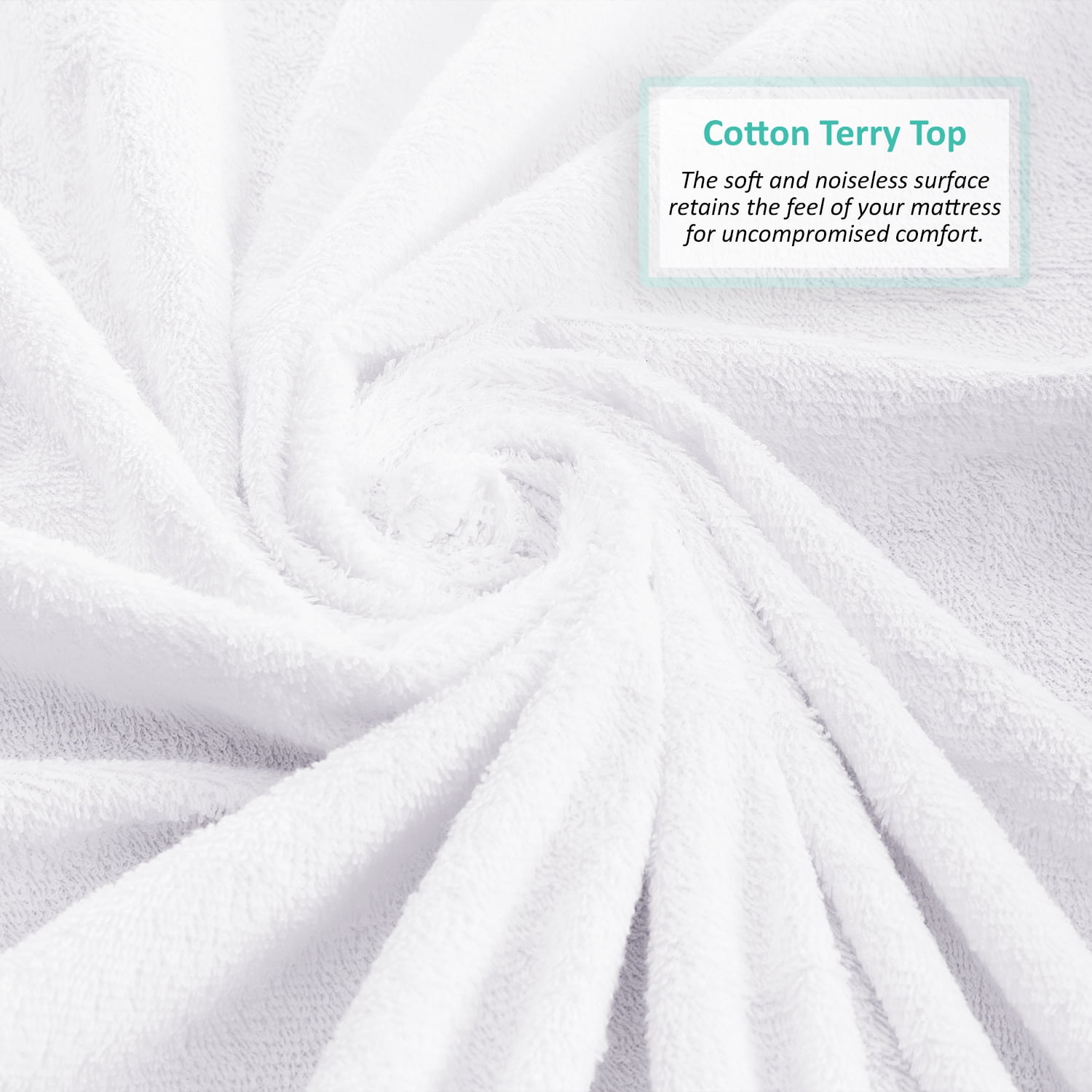Terry Cotton Fitted Sheet Style 14 Inch Pocket Depth MD Home Decore 100