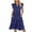 🌴Dark Blue🌴, variant on Fartey Summer Dresses for Women 2025 Elegant Ruffle Sleeve V Neck Midi Dress Fashion Casual Fit Flowy Tiered Boho Beach Vacation Sundress Army Green L