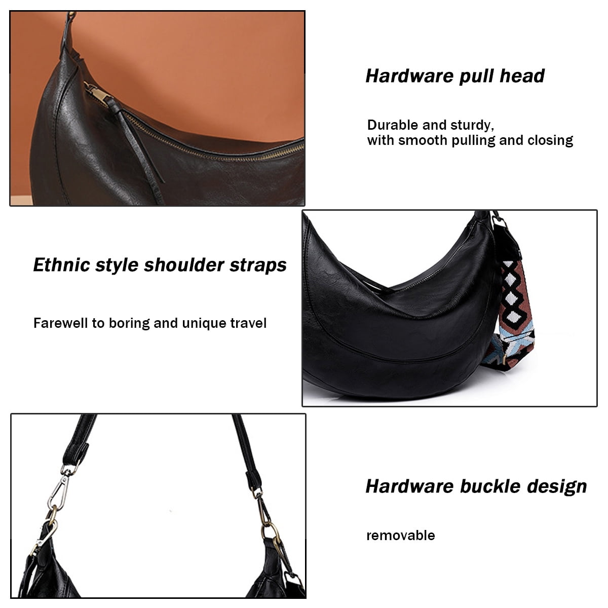 Vegan leather bag with interchangeable straps sale