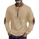 thumbnail image 2 of Blusa y camisa de manga larga con cuello alto para hombre, informal, de color liso, con cremallera, de manga larga y cuello alto, de poliéster., 2 of 5