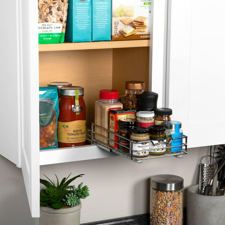 HOLDN' STORAGE Spice Rack Organizer for Cabinet Metal Pull-Out