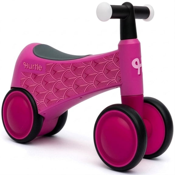 Hurtle Toddler Balance Bike with Light-Up Handlebars – Baby Walker & Ride-On Toy for Kids 18-36 Months, Training Balance & Coordination with Stable Wheels (Pink)