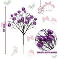thumbnail image 2 of 12Pcs Christmas Artificial Glitter Berry Branch,Purple Artificial Christmas Tree Picks Decoration,11.4In Large Glittery Twigs for DIY Xmas,Wreath,Holiday and Home Decor, 2 of 6