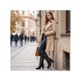 thumbnail image 6 of BLISSFUL STEP Women's Slouch Buckles Biker Boots Chunky Heels Knee High Boot Black 10, 6 of 8