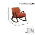 thumbnail image 6 of OakvillePark Hamilton Fabric Upholstered Rocking Chair, Orange, 6 of 7