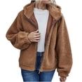 thumbnail image 2 of Suéter casual con capucha para mujer Abrigo de manga larga de color sólido con sombrero Fridja  po471, 2 of 9