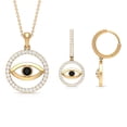 thumbnail image 4 of Rosec Jewels Black Onyx Evil Eye Pendant and Earrings Set - AAA Quality - Black and White Jewelry Set for Women - Ready to Gift, 18K Yellow Gold, 4 of 8