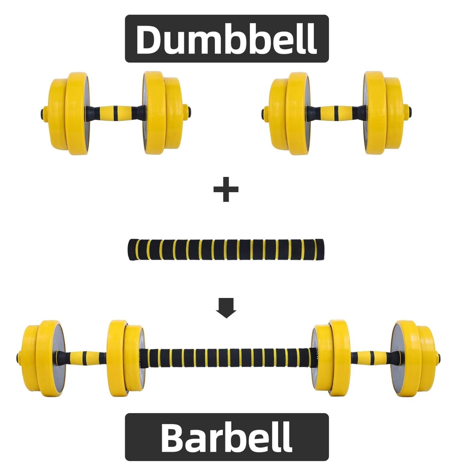 Adjustable Dumbbell Set 20-40-50-70LB, 3-in-1 Weights Kettlebell Set, Non-Slip Home Gym Weight Set